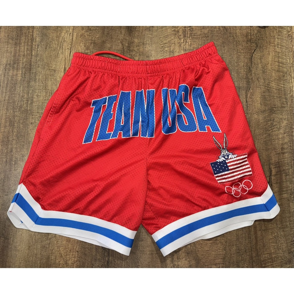 Looney Tunes X Team USA Olympics Mens Size Small S Athletic Red Mesh Warner Bros